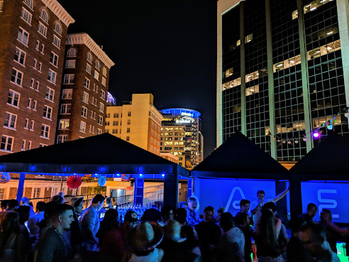 Church Street Orlando Aero Rooftop Crowd